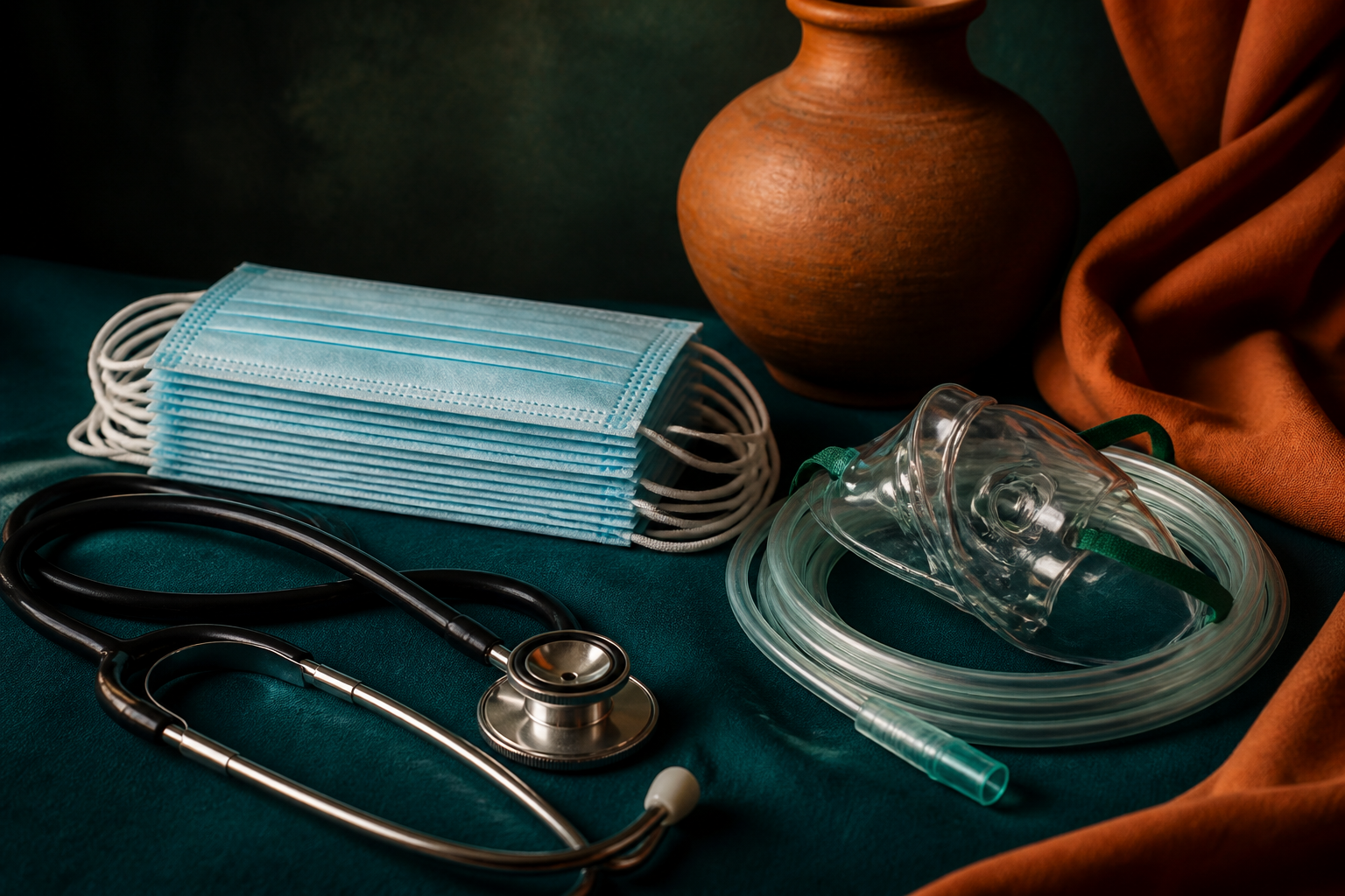 Medical equipment arranged with care